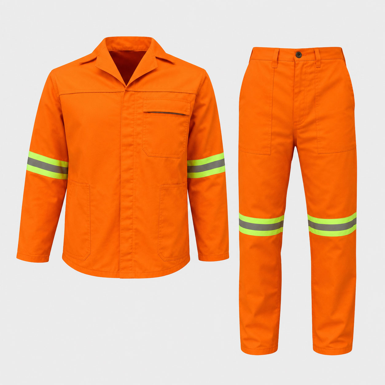 Orange 2-Piece Conti-Suit Overall with Reflective Tape Adult