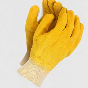 Yellow Comarex Knit Wrist Gloves
