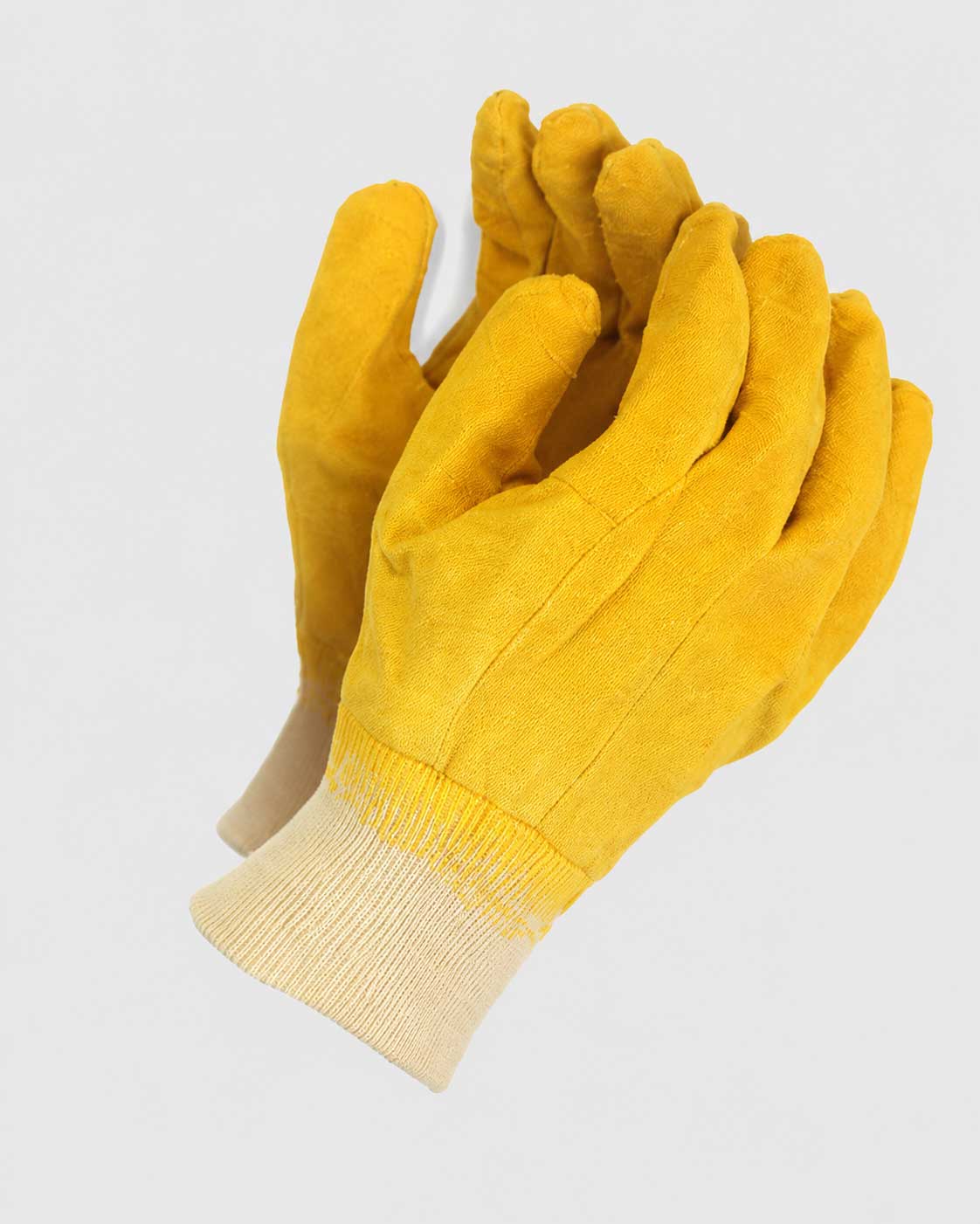 Yellow Comarex Knit Wrist Gloves