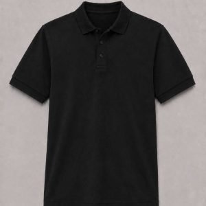 Black Adult Basic Piqué Golfer with Cuff ±180g