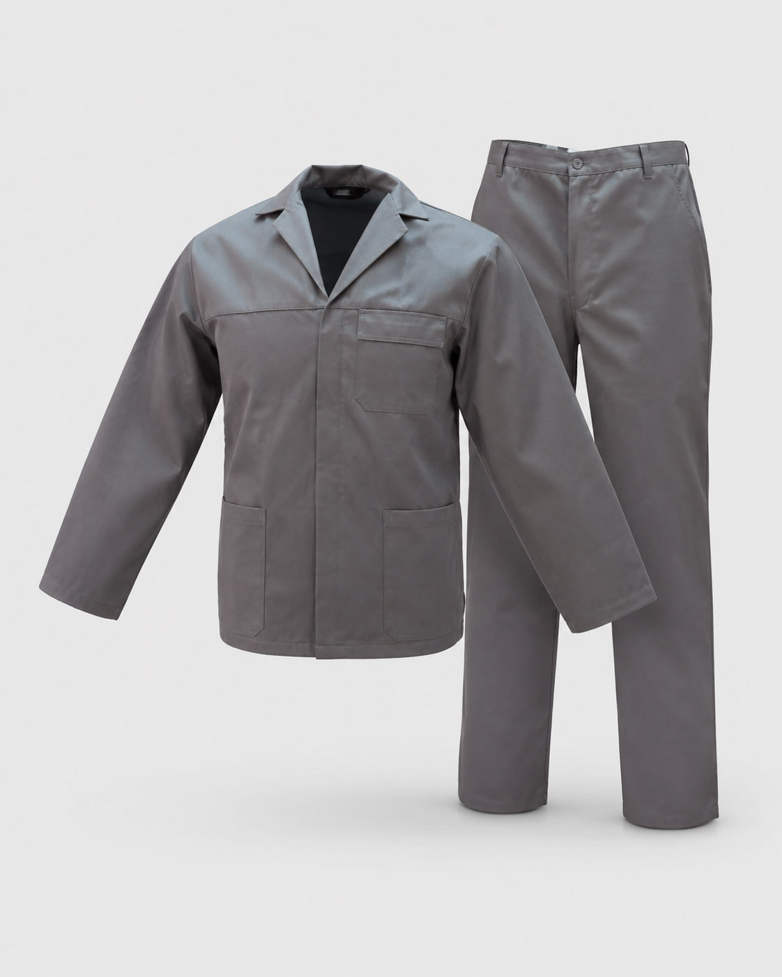 Grey Adult Premium Polycotton Twill 2-Piece Conti-Suit Overall