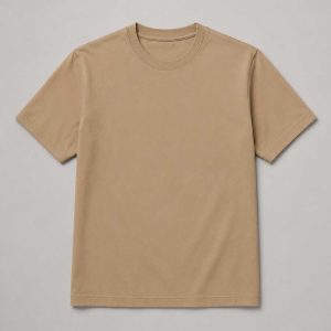 Khaki Combed Cotton T-Shirt Adult ±160g