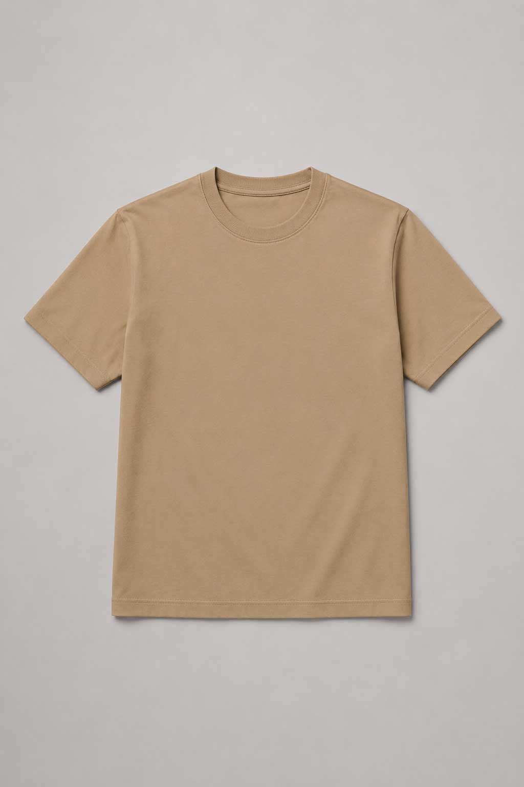 Khaki Combed Cotton T-Shirt Adult ±160g