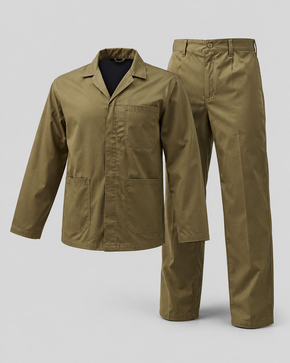 Khaki Adult Premium Polycotton Twill 2-Piece Conti-Suit Overall