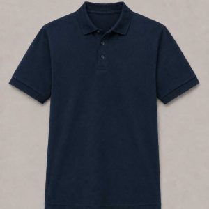 Navy Adult Basic Piqué Golfer with Cuff ±180g