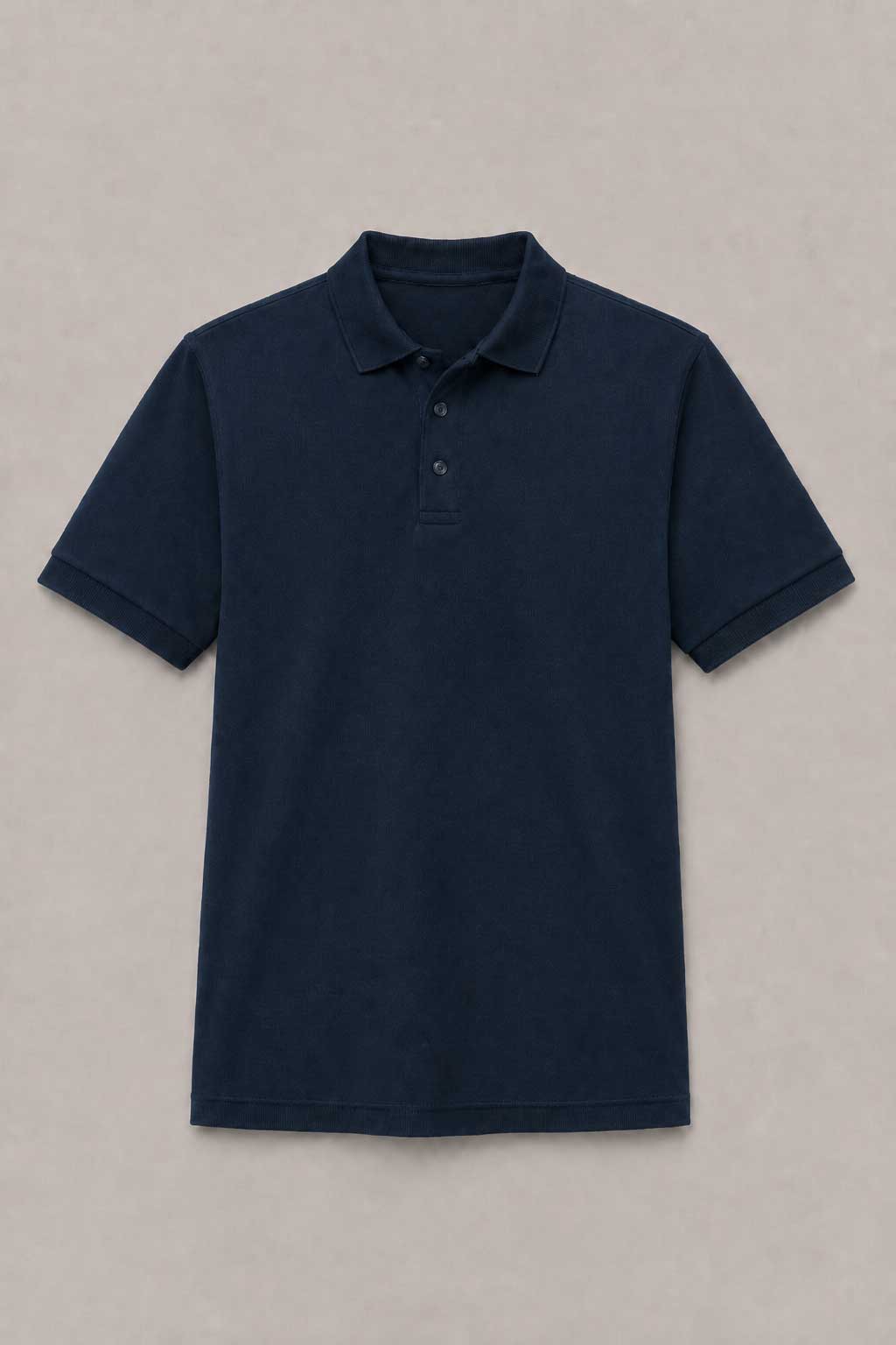 Navy Adult Basic Piqué Golfer with Cuff ±180g