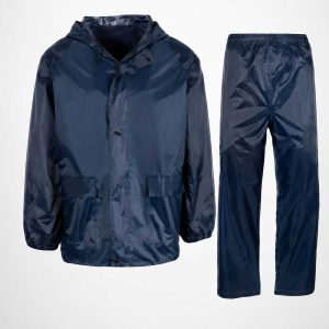 Navy Blue Rubberized Rain Suit
