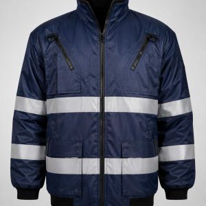Navy Blue Adult Bunny Jacket with Zip-Off Sleeves