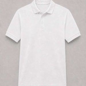White Adult Basic Piqué Golfer with Cuff ±180g