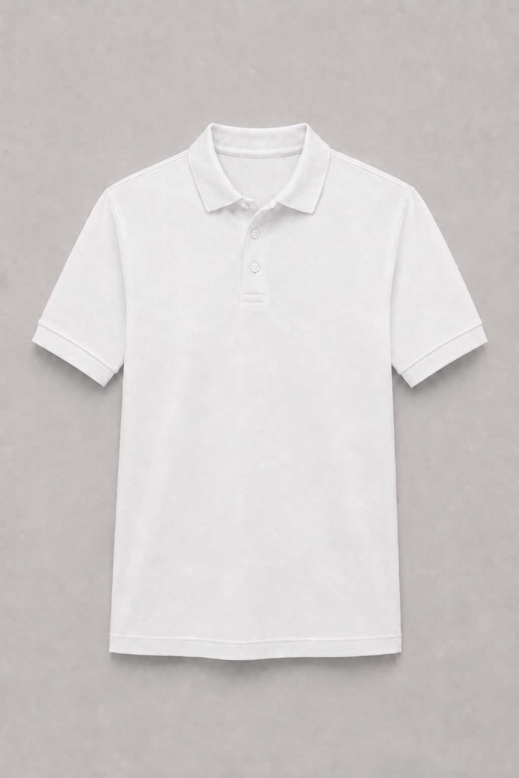 White Adult Basic Piqué Golfer with Cuff ±180g