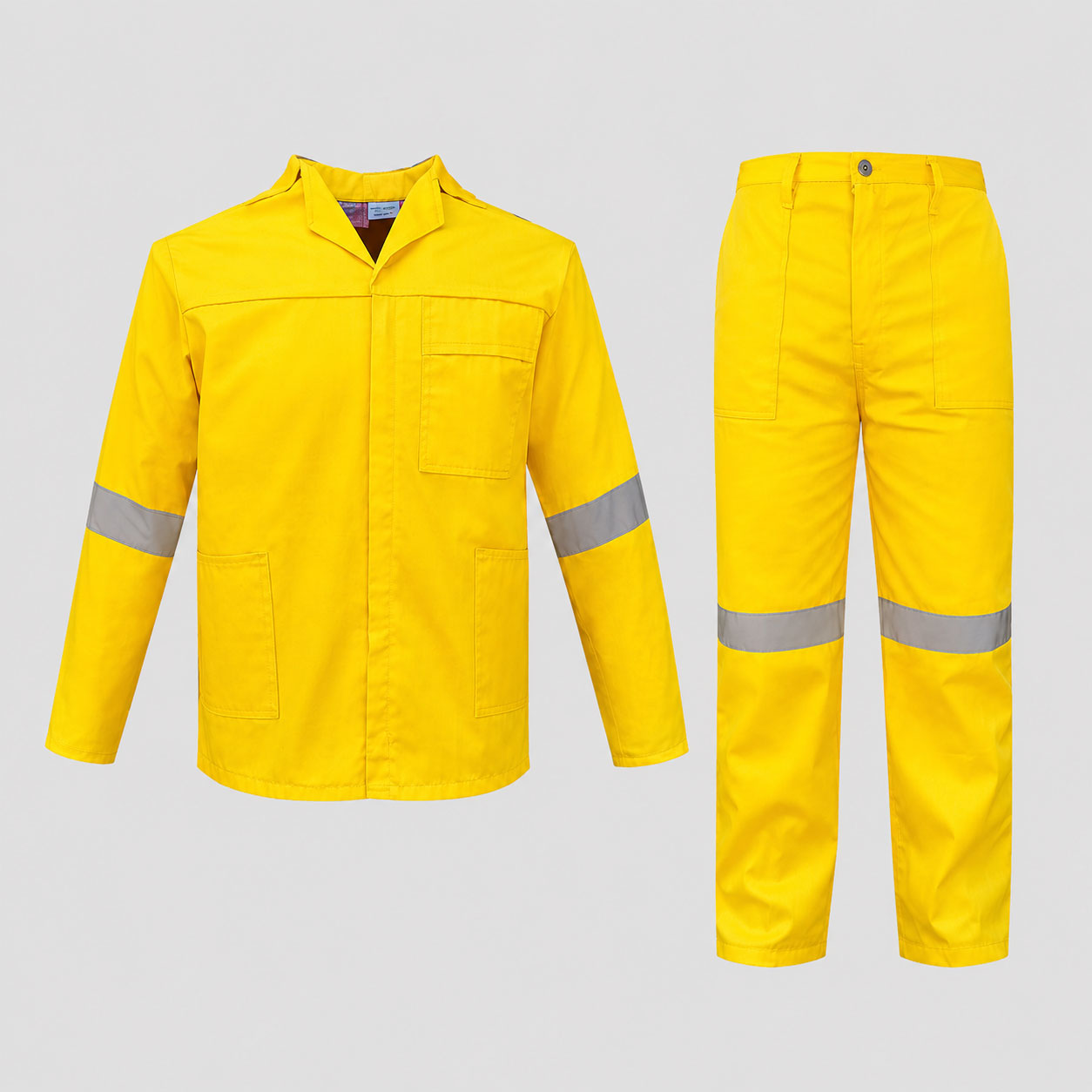 Yellow 2 PC Overall With Reflective Tape