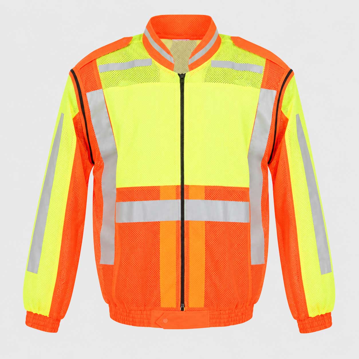 Long Sleeve Reflective Vest With Zip-Off Sleeves